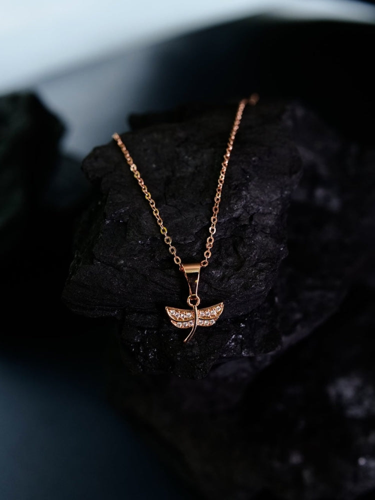 18k Rose Gold Micro Plated Mystique Little Fly Pendent Chain