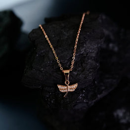 18k Rose Gold Micro Plated Mystique Little Fly Pendent Chain